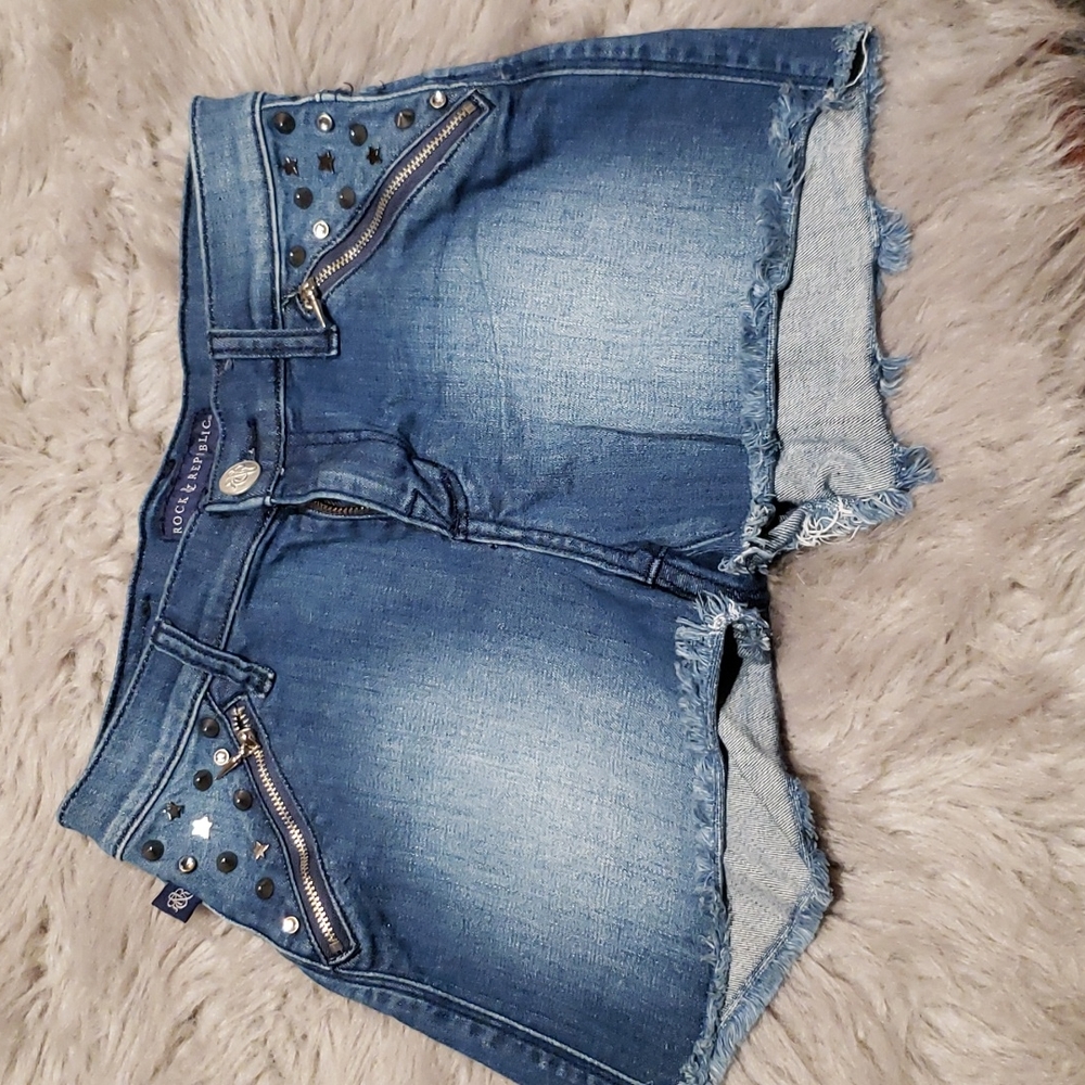 Rock & Republic studded jean shorts
